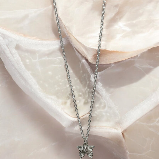 Butterfly sterling silver necklace