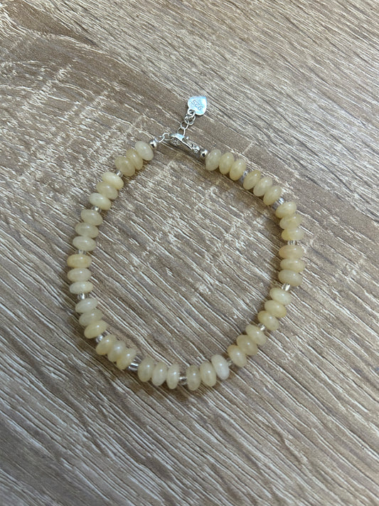 Yellow Agate beaded bracelet