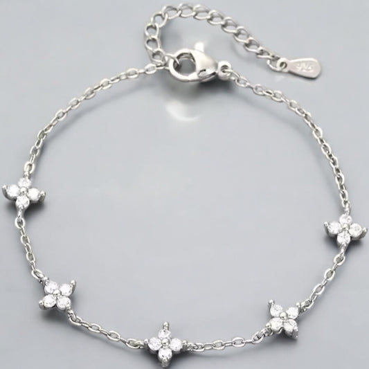 Sterling silver flower bracelet
