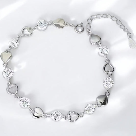 Dainty heart 925 bracelet