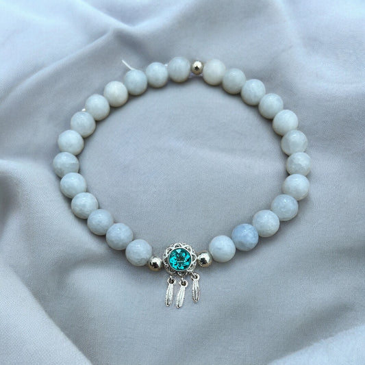 Celestite beaded bracelet