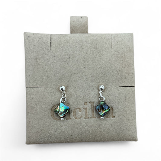 Abalone clover & Sterling silver earrings